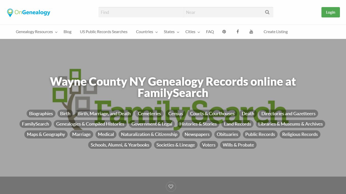 Wayne County NY Genealogy Records online at FamilySearch ...